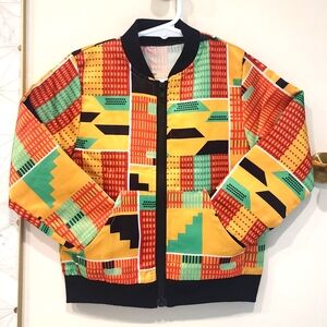 Unisex Kente Print Toddler Jacket sz 3/4